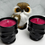 Schwarze Himbeere & Vanille – Duftkerze im Totenkopfglas