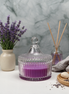 Lavendel Klar Gerillt – Hochwertige Duftkerze im facettierten Kristallglas mit Deckel