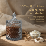 Karamell-Kaffee – Hochwertige Duftkerze im Kristallglas mit Deckel