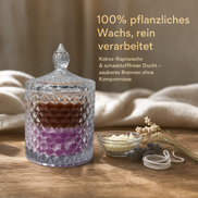 Lavendel & Zedernholz – Hochwertige Duftkerze im Kristallglas mit Deckel