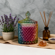 Lavendel – Hochwertige Duftkerze im Kristallglas mit Deckel